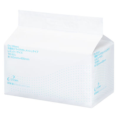 からだふき　ドライタオル【からだふき/ドライ】不織布ドライタオル　メッシュタイプ　レギュラーサイズ　1箱（100枚入×6パック）　昭和紙工 オリジナル