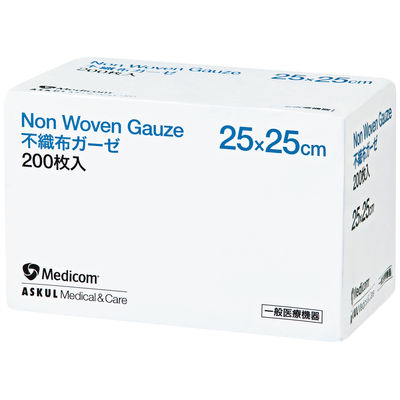 不織布ガーゼ 25×25cm 1包（200枚入） ASKJNW2525  オリジナル