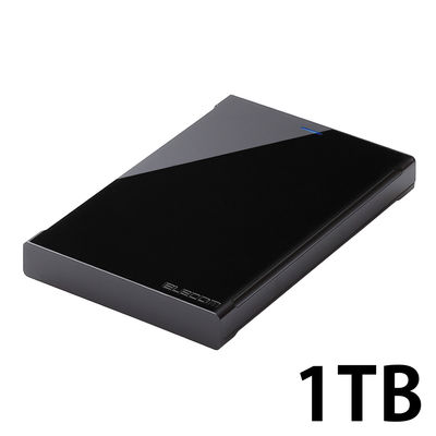 HDD (ハードディスク) 外付け ポータブル 1TB ブラック ELP-CED010UBK エレコム 1台（直送品）