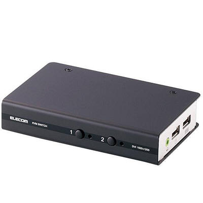 エレコム パソコン切替器/DVI対応/BOX型 2ポート KVM-DVHDU2 （取寄品