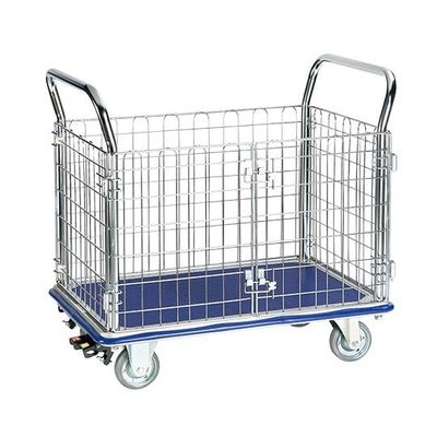 エヌケーキャリーキャスター 観音扉型金網台車 300kg フットタイプ NK-307K-ST 1台 1-6290-02（直送品）