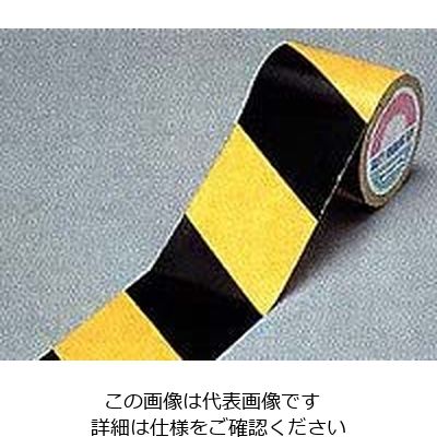 日本緑十字社 トラ柄テープ(手で切れるタイプ) 黄/黒 256201 1個 9-169-02（直送品）