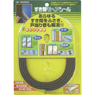槌屋ティスコ 槌屋 すき間モヘヤシール ゴールド 6mm×4mm×2m NO6040-BR GO-B 1巻(1個) 356-4096（直送品）