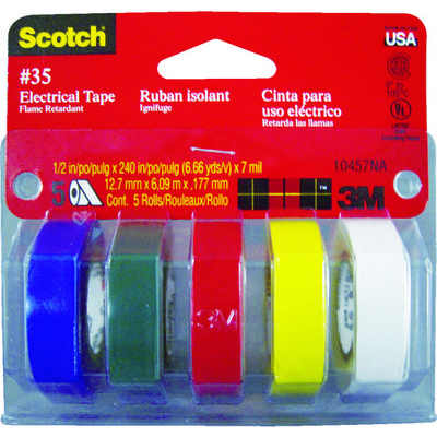 スリーエム ジャパン 3M ビニールテープ No.35 マルチカラーパック (1Pk(袋)=5巻入) 35 MC 1パック(5巻)（直送品）