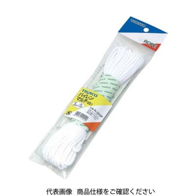 トラスコ中山 TRUSCO パイレンカラーロープ 3つ打 線径5mmX長さ10m 白 R-510P W 1巻 511-3130（直送品）