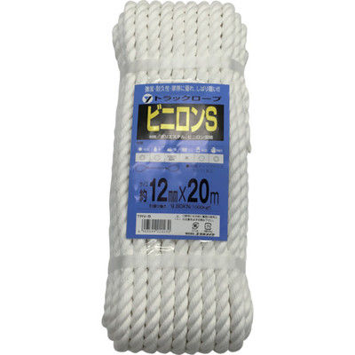 ユタカメイク ロープ ビニロンSトラックロープ(OB) 12×20 TRV-5 1巻 367-7451（直送品）