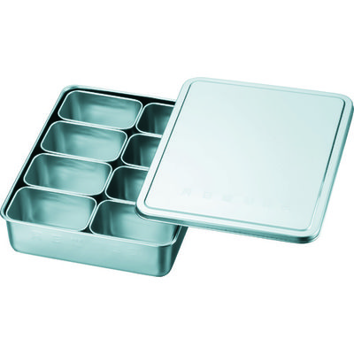 赤川器物製作所 スギコ 18ー8検食用容器 田型日付入 8個入 285×221×63 KS-901 1個 500-6775（直送品）