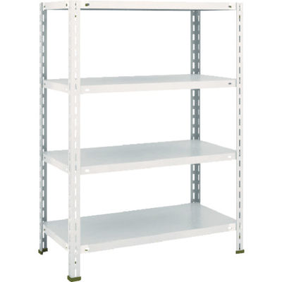 TRUSCO スチールラック 軽量棚 中棚ボルトレス型 875X450X1200 4段 ネオグレー L43X-14 NG 1台(1個)（直送品）