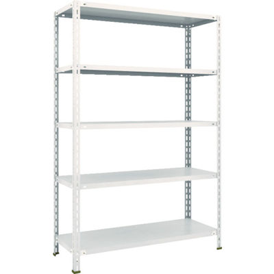 TRUSCO スチールラック 軽量棚 中棚ボルトレス型1200X450X1800 5段 ネオグレー L64X-15 NG 1台(1個)（直送品）