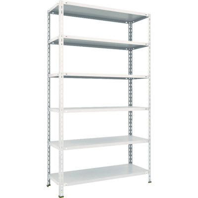 TRUSCO スチールラック 軽量棚 中棚ボルトレス型1200X450X2100 6段 ネオグレー L74X-16 NG 1台(1個)（直送品）