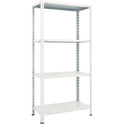 TRUSCO スチールラック 軽量棚 中棚ボルトレス型 875X450X1800 4段 ネオグレー L63X-14 NG 1台(1個)（直送品）
