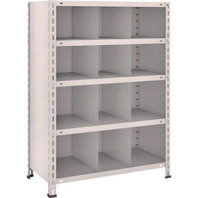 TRUSCO スチールラック 軽量棚 縦仕切付 W875XD450X1200 3列4段 ネオグレー 43X-35 NG 1台(1個)（直送品）