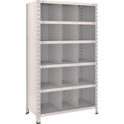 TRUSCO スチールラック 軽量棚 縦仕切付 W875XD450X1500 3列5段 ネオグレー 53X-36 NG 1台(1個)（直送品）