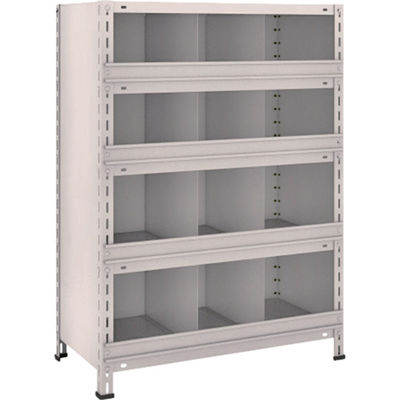 TRUSCO スチールラック 軽量棚 縦仕切前当付 875X450X1200 3列4段 ネオグレー 43X-55 NG 1台(1個)（直送品）