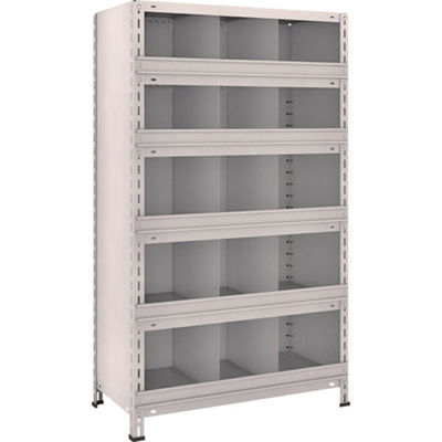 TRUSCO スチールラック 軽量棚 縦仕切前当付 875X450X1500 3列5段 ネオグレー 53X-56 NG 1台(1個)（直送品）