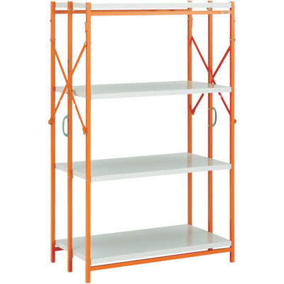 トラスコ中山 TRUSCO ワンタッチラック W915XD450XH1368 4段 白Xオレンジ TR-5344-W 1台(1個)（直送品）