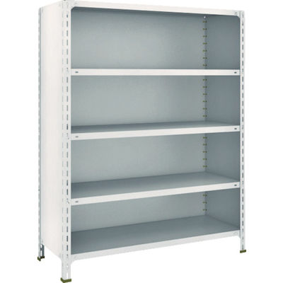 TRUSCO スチールラック 軽量棚背板・側板付 W1200XD450X1500 5段 ネオグレー 54X-25 NG 1台(1個)（直送品）