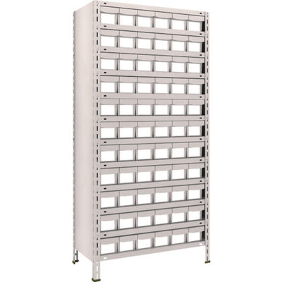 TRUSCO スチールラック 軽量棚 875X450X1800 樹脂引出NG 小X66 ネオグレー 63X-812E11 NG 1台(1個)（直送品）