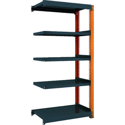 トラスコ中山 TRUSCO TM3型中量棚 900X571X1800 5段 連結 黒 TM3-6365B BK 1台(1個)（直送品）