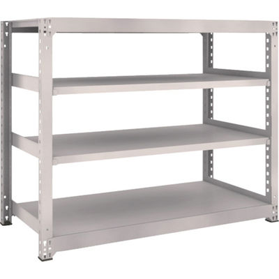 TRUSCO スチールラック M5型中量棚 1500×721×H1200 4段 単体 ネオグレー M5-4574 NG 1台(1個)（直送品）