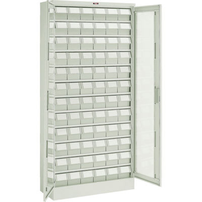 TRUSCO コンテナラックケース バンラックケース L型 両開き扉 NG引出小X72個 ネオグレー T611L-N72S NG 1台（直送品）