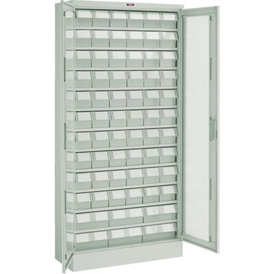 TRUSCO コンテナラックケース バンラックケース M型 両開き扉 引出小X60 大X6個 ネオグレー T611M-N60S6L NG（直送品）