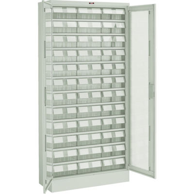 TRUSCO コンテナラックケース バンラックケース L型 両開き扉 透明引出大X36個 透明 T611L-N36L TM 1台（直送品）