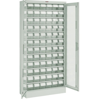 TRUSCO コンテナラックケース バンラックケース M型 両開き扉 透明引出小X72個 透明 T611M-N72S TM 1台（直送品）