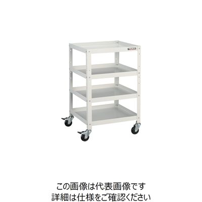 トラスコ中山 TRUSCO ツールワゴン ラビットワゴン 500X500 ゴム車輪 ホワイト RBW-854 W 1台 366-3469（直送品）