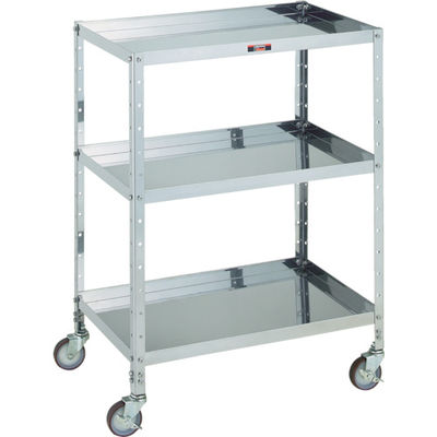 トラスコ中山 TRUSCO V型ステンレスワゴン 600X400XH835 3段 VLL-13SUS 1台 352-5333（直送品）