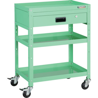 トラスコ中山 TRUSCO ツールワゴン ラビットワゴン 600X400 引出1段付 ヤンググリーン RBW-863V YG 1台（直送品）