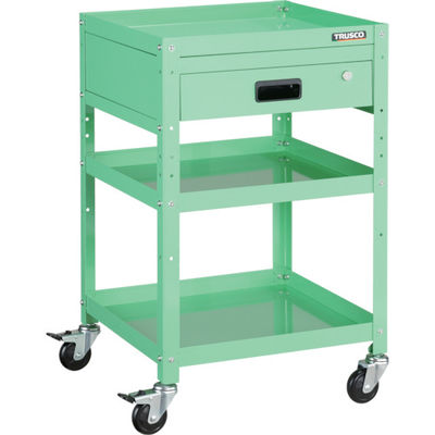トラスコ中山 TRUSCO ツールワゴン ラビットワゴン 500X500 引出1段付 ヤンググリーン RBW-853V YG 1台（直送品）