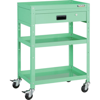 トラスコ中山 TRUSCO ツールワゴン ラビットワゴン 600X400 引出1段付 ヤンググリーン RBW-963V YG 1台（直送品）