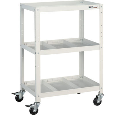 トラスコ中山 TRUSCO ツールワゴン ラビットワゴン 600X400 仕切2段付 ホワイト RBW-963S2 W 1台 366-3710（直送品）