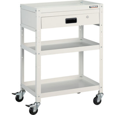 トラスコ中山 TRUSCO ツールワゴン ラビットワゴン 600X400 引出1段付 ホワイト RBW-963V W 1台 366-3752（直送品）