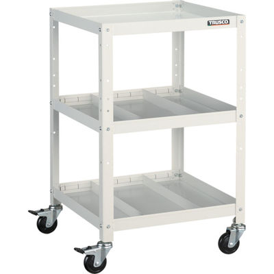トラスコ中山 TRUSCO ツールワゴン ラビットワゴン 500X500 仕切2段付 ホワイト RBW-853S2 W 1台 366-3353（直送品）