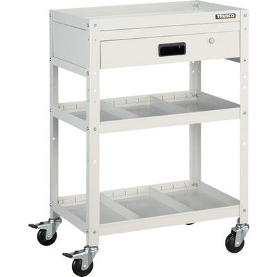 トラスコ中山 TRUSCO ツールワゴン ラビットワゴン 600X400 引出1段 仕切2段付 ホワイト RBW-963S2V W 1台（直送品）