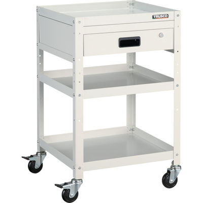 トラスコ中山 TRUSCO ツールワゴン ラビットワゴン 500X500 引出1段付 ホワイト RBW-853V W 1台 366-3418（直送品）