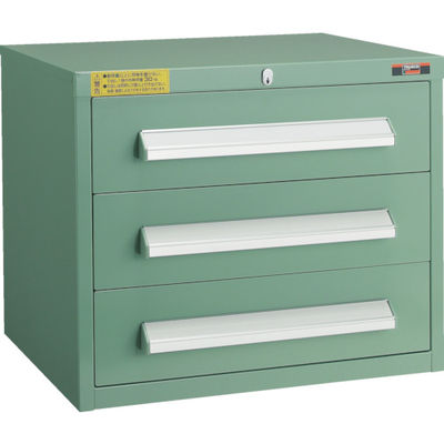 トラスコ中山 TRUSCO WLVR型キャビネット 500X412XH420 引出3段 緑 WLVR-424 GN 1台(1個)（直送品）