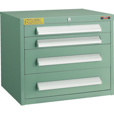 トラスコ中山 TRUSCO WLVR型キャビネット 500X412XH420 引出4段 緑 WLVR-422 GN 1台(1個)（直送品）