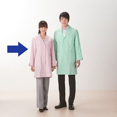 フォーク 女子ハーフコート ピンク M 2520-3-M 1枚 白衣