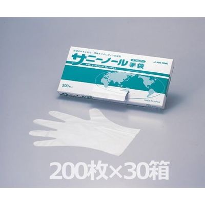 アズワン サニーノール手袋エコロジー ケース販売 6000枚入 ホワイト 6-9730-52 1ケース(6000枚)（直送品）