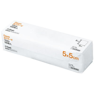 オオサキメディカル 当てガーゼ 5cm×5cm 12ply 15270 1包（100枚入）  オリジナル