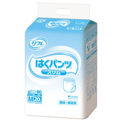 リフレ　大人用紙おむつ　はくパンツ（R）スリムタイプ　M　1箱（120枚：20枚入Ｘ6パック）　リブドゥコーポレーション