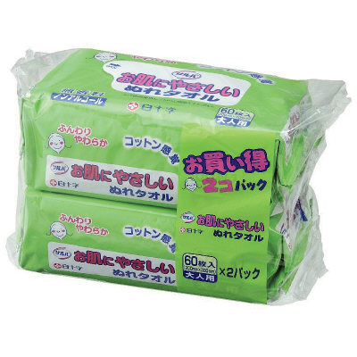 からだふき　ウェットタオル【ウェット】濡れタオル 白十字 サルバお肌にやさしいぬれタオル 業務用パック 1箱（60枚入×24パック）