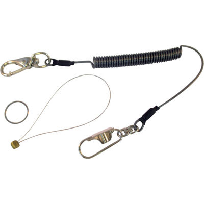 スーパーツール スーパー 安全ロープ(ステンレスワイヤー芯)ダイレクトキャッチフック付 クリアブラック 1kg用 AR430DB 1本（直送品）