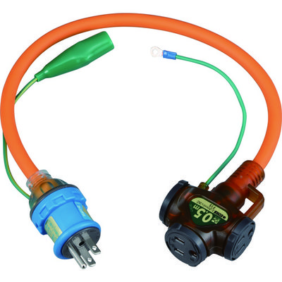 畑屋製作所 ハタヤ 2P接地付ショートタップ 0.5m NX-005K 1本 370-3886（直送品）