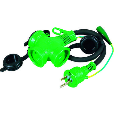 日動工業 NICHIDO トリプルポッキン延長コード 防雨型トリプルポッキン アース付 防雨キャップ付 0.5m PPTW-0.5E 1本（直送品）