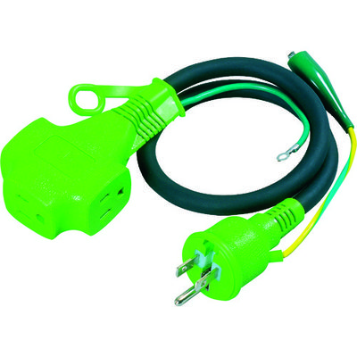 日動工業 NICHIDO トリプルポッキン延長コード アース付 0.5m PPT-0.5E 1本 368-6531（直送品）