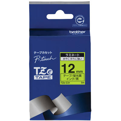ブラザー ピータッチ テープ 幅12mm 蛍光黄ラベル(黒文字) TZeー ブラザー ピータッチ テープ 幅12mm 蛍光黄ラベル(黒文字) TZeー
